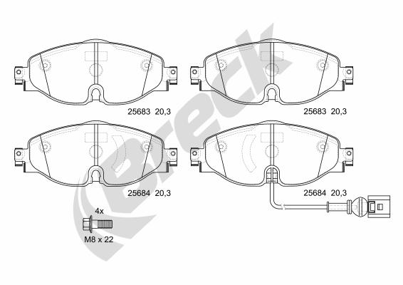 Set placute frana,frana disc 25683 00 701 00 BRECK